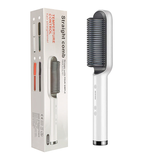 2-in-1 Hair Straightener & Curler Hot Comb Ion Brush