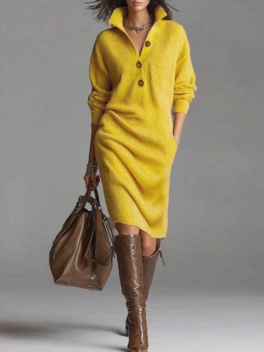 Cozy Long-Sleeve Sweater Dress | Warm Winter Casual Pullover