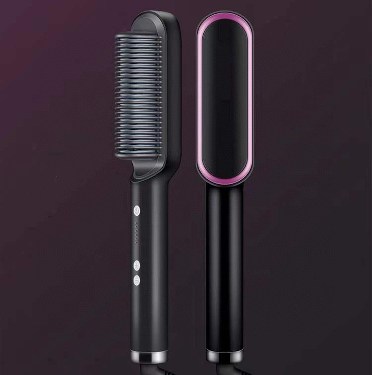 2-in-1 Hair Straightener & Curler Hot Comb Ion Brush