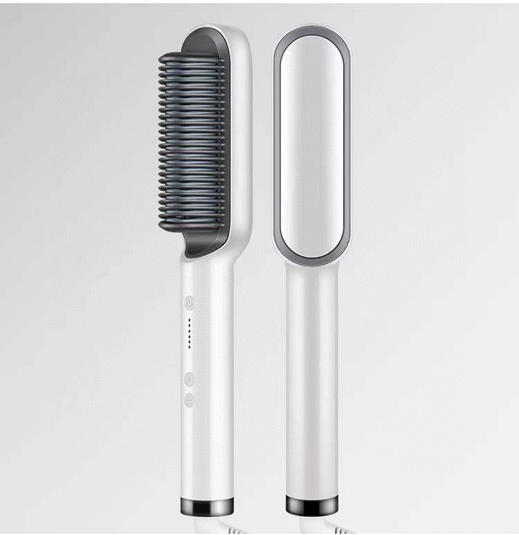 2-in-1 Hair Straightener & Curler Hot Comb Ion Brush