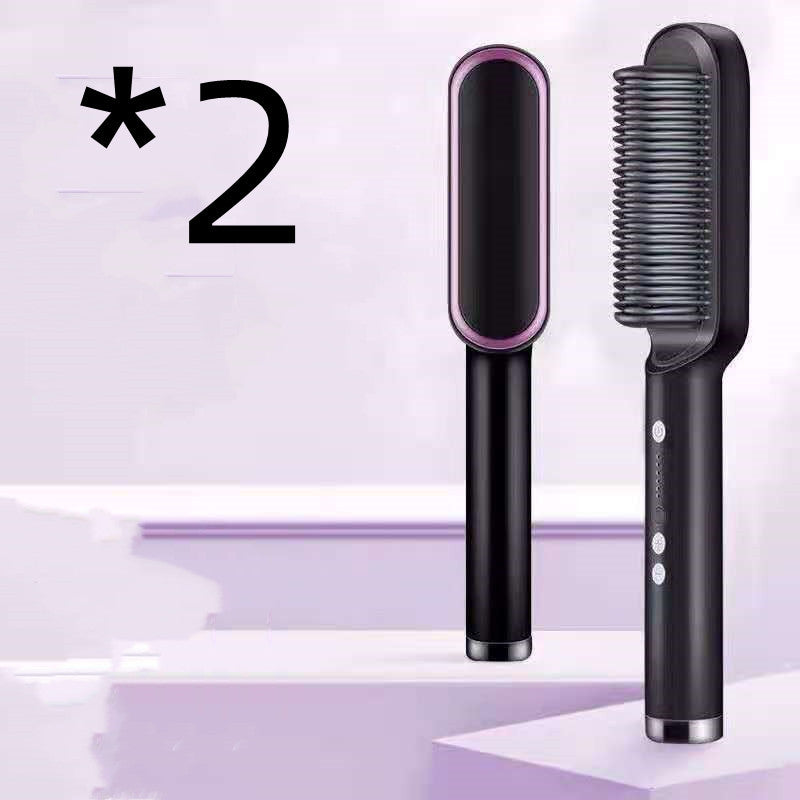 2-in-1 Hair Straightener & Curler Hot Comb Ion Brush