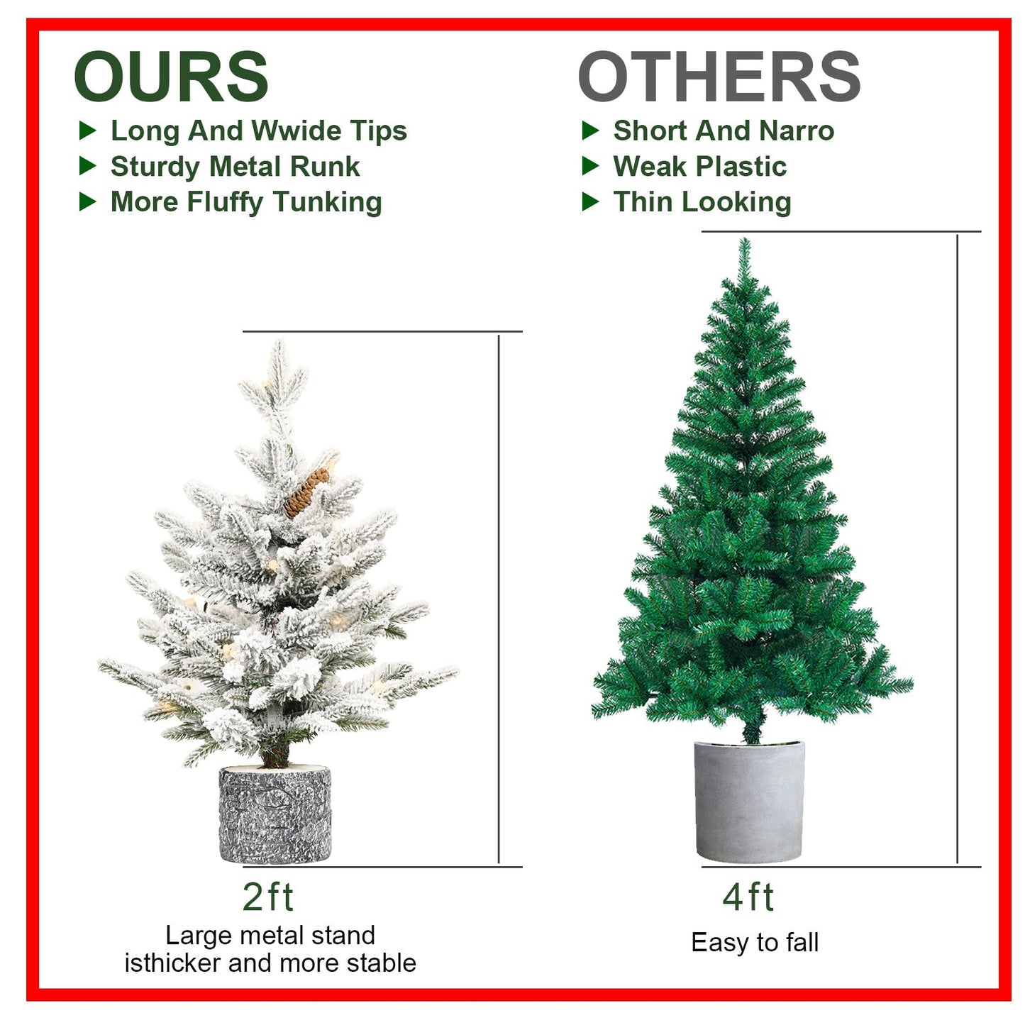 ⭐ “Premium Flocked Christmas Tree with Warm LED Lights – Realistic, Fluffy & Snow-Kissed (2ft–6ft)”