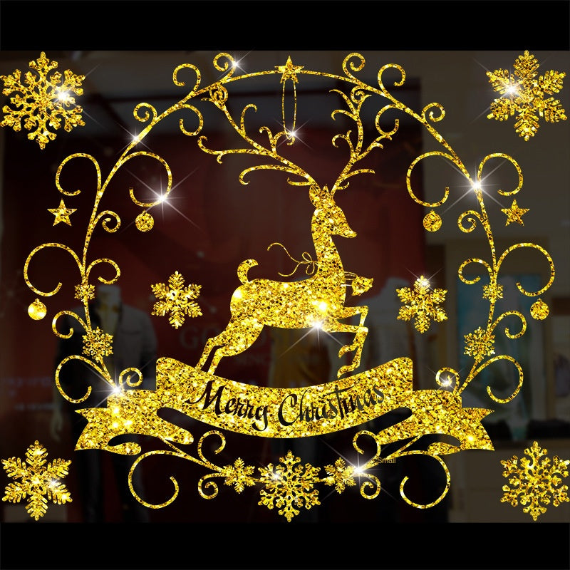 Christmas Window Stickers with Adhesive, Traceless Wall Decals for Holiday Decoration, Christmas and New Year Glass Door and Window Decor