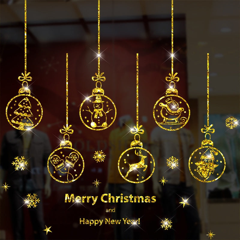 Christmas Window Stickers with Adhesive, Traceless Wall Decals for Holiday Decoration, Christmas and New Year Glass Door and Window Decor