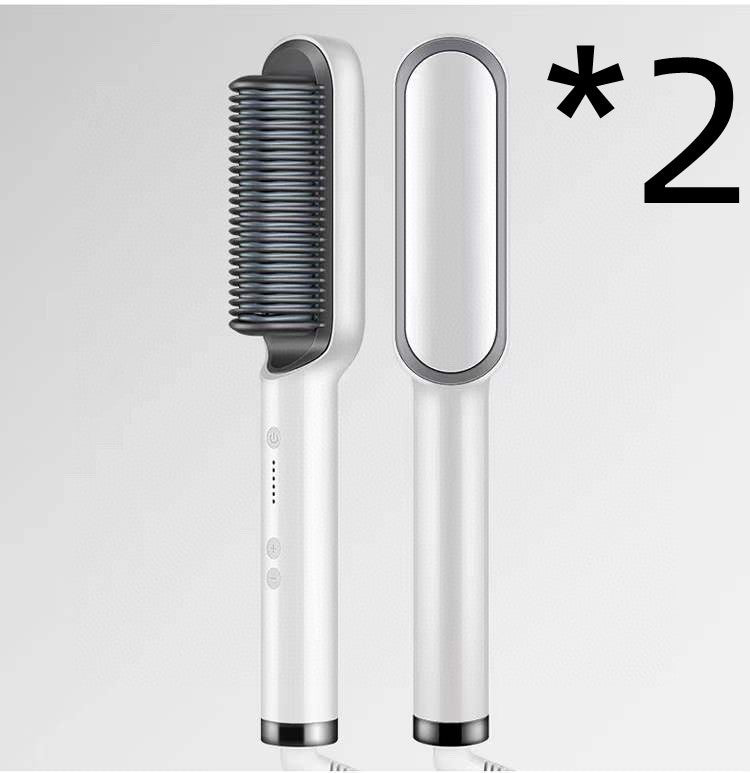 2-in-1 Hair Straightener & Curler Hot Comb Ion Brush