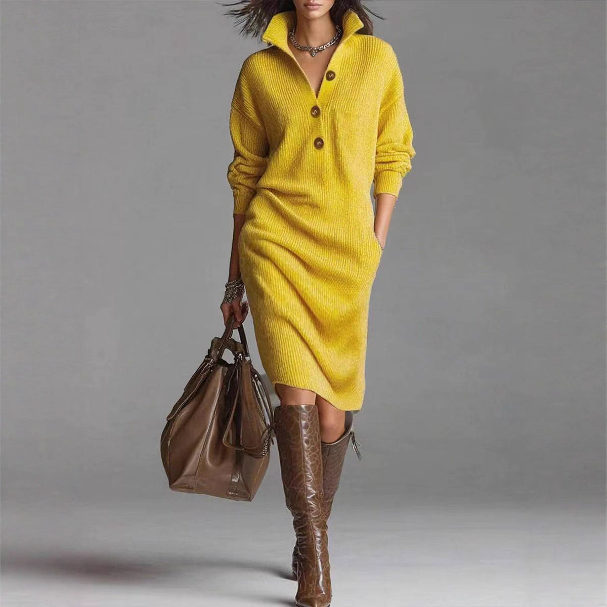 Cozy Long-Sleeve Sweater Dress | Warm Winter Casual Pullover