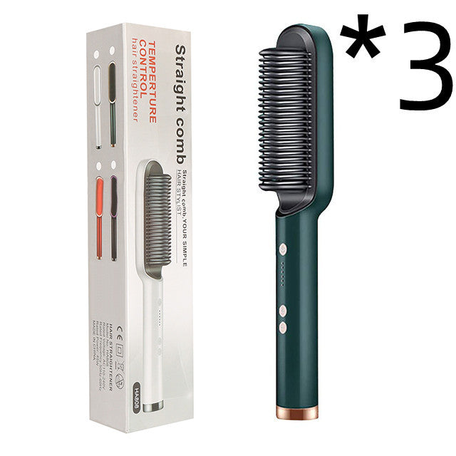 2-in-1 Hair Straightener & Curler Hot Comb Ion Brush