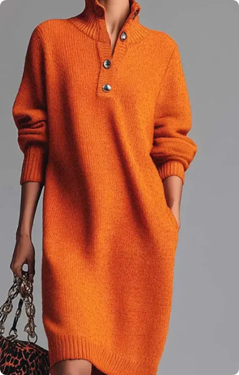Cozy Long-Sleeve Sweater Dress | Warm Winter Casual Pullover
