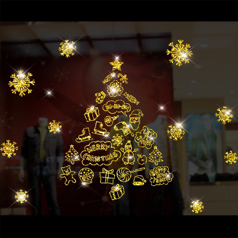 Christmas Window Stickers with Adhesive, Traceless Wall Decals for Holiday Decoration, Christmas and New Year Glass Door and Window Decor