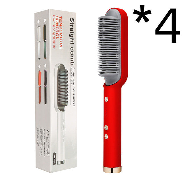 2-in-1 Hair Straightener & Curler Hot Comb Ion Brush