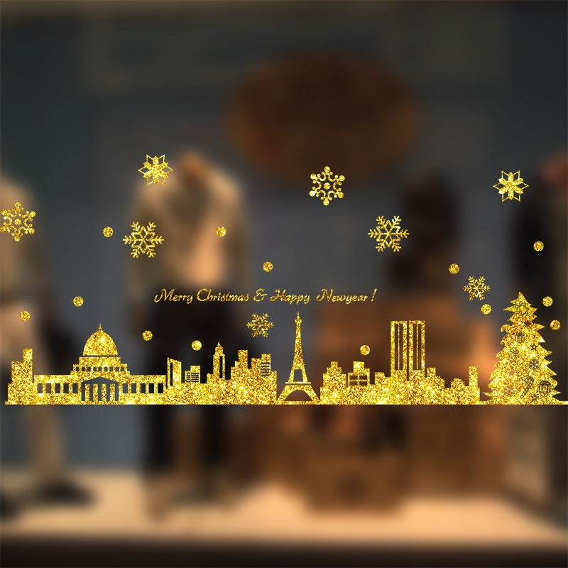 Christmas Window Stickers with Adhesive, Traceless Wall Decals for Holiday Decoration, Christmas and New Year Glass Door and Window Decor