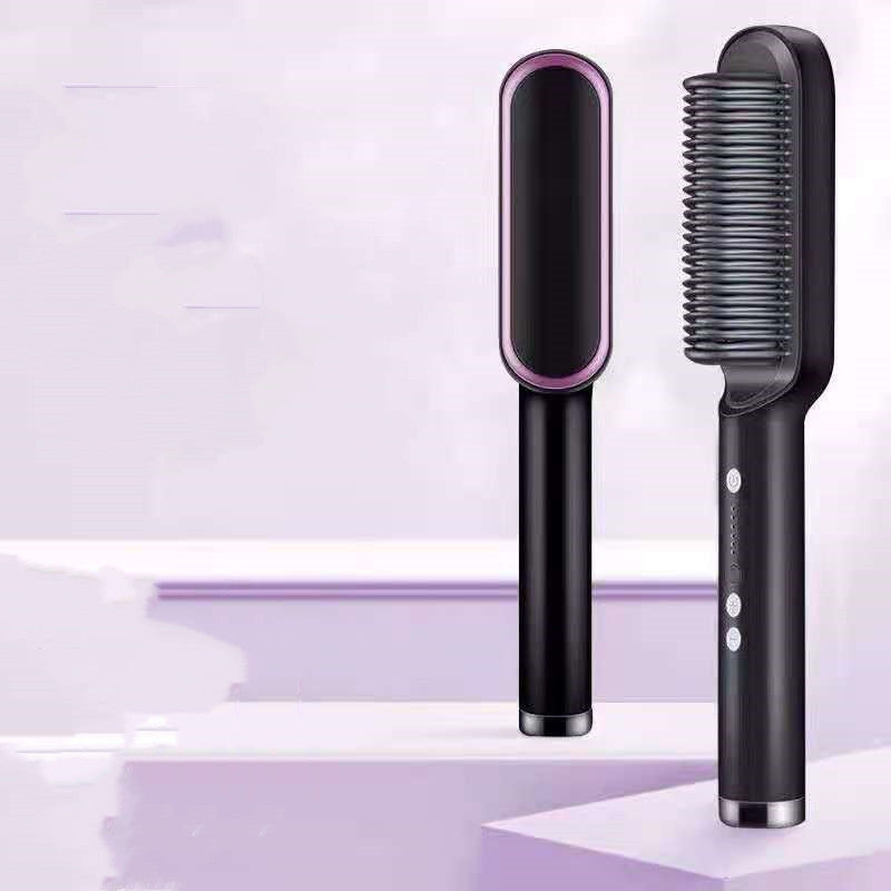 2-in-1 Hair Straightener & Curler Hot Comb Ion Brush
