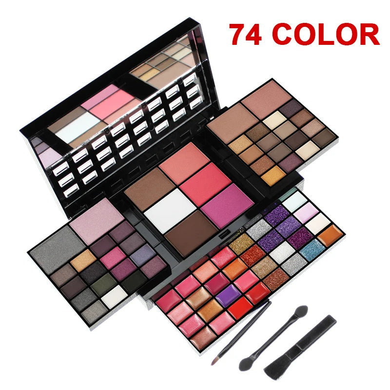 74-Color Makeup Set with Lip Gloss, Blush & Eyeshadow