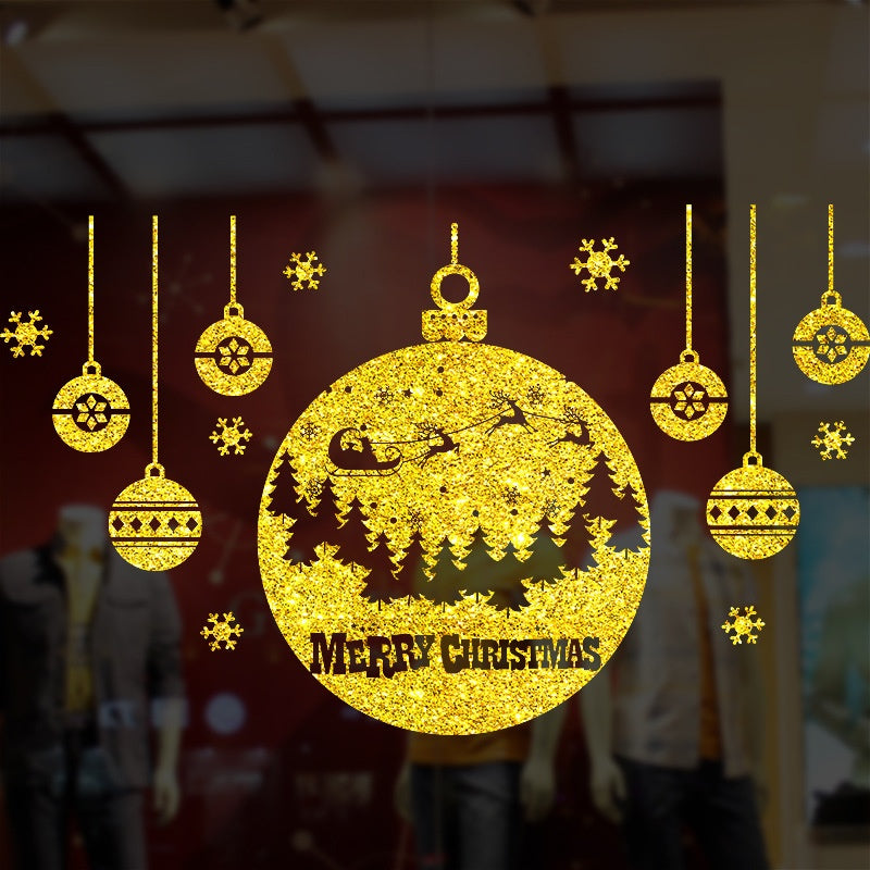Christmas Window Stickers with Adhesive, Traceless Wall Decals for Holiday Decoration, Christmas and New Year Glass Door and Window Decor