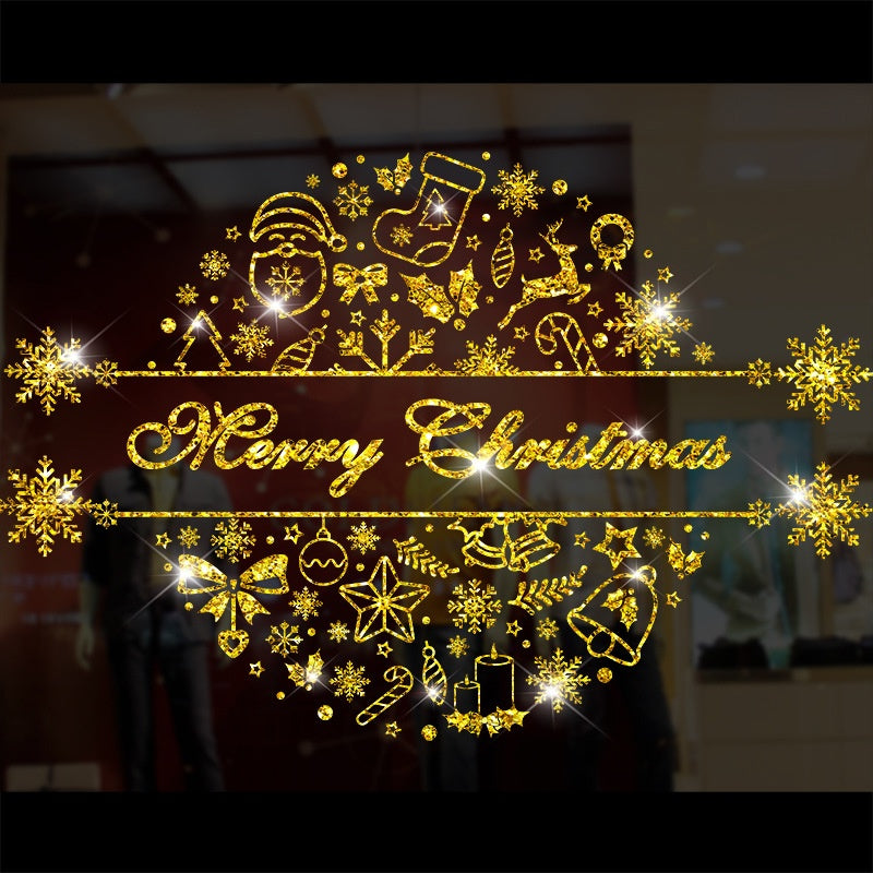 Christmas Window Stickers with Adhesive, Traceless Wall Decals for Holiday Decoration, Christmas and New Year Glass Door and Window Decor
