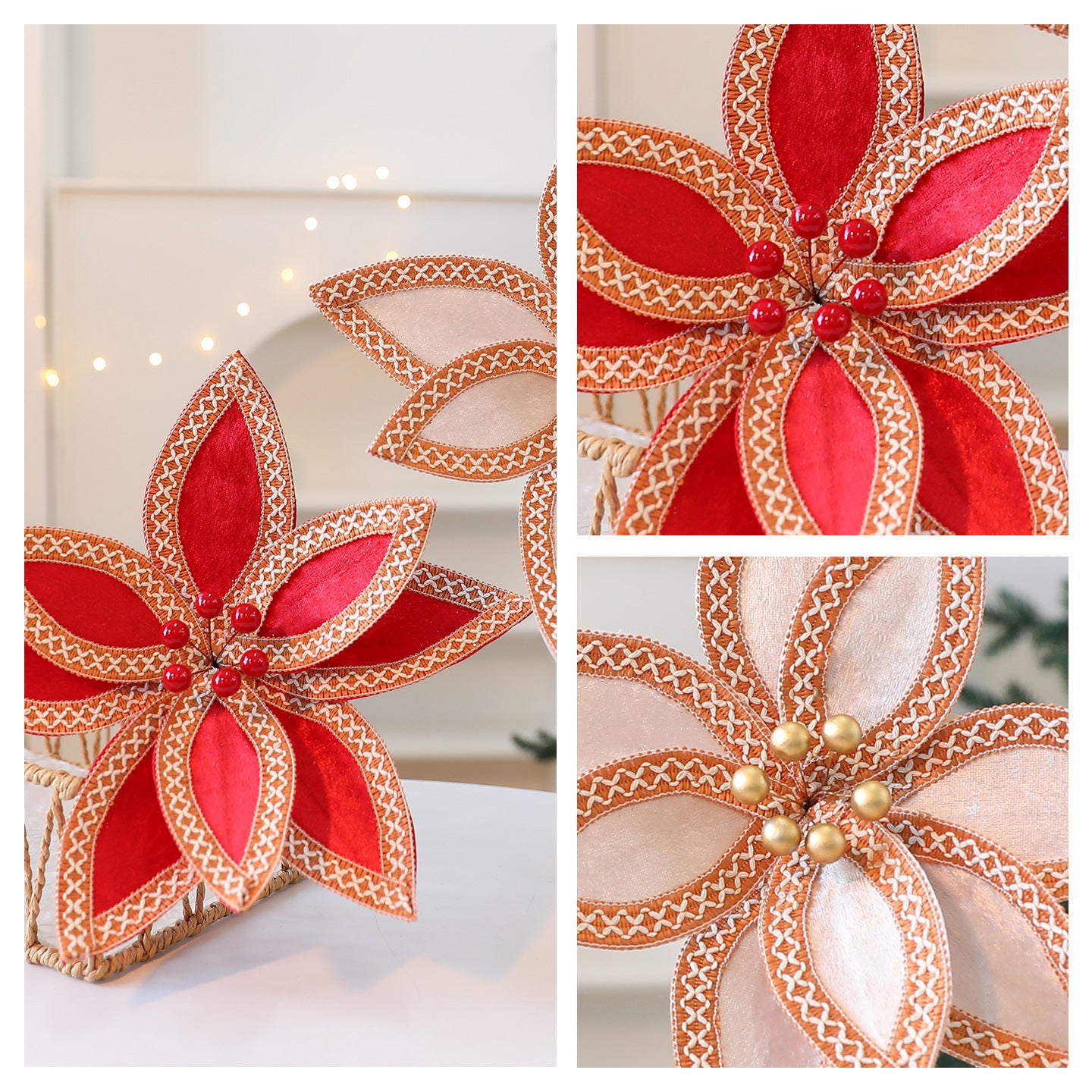 Saint Yuan New Arrival Faux Velvet Preserved Christmas Flower Branches Christmas Tree Decoration Holiday Decor