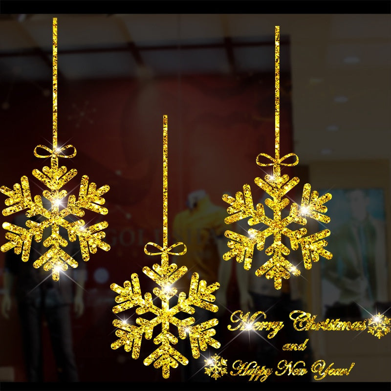 Christmas Window Stickers with Adhesive, Traceless Wall Decals for Holiday Decoration, Christmas and New Year Glass Door and Window Decor