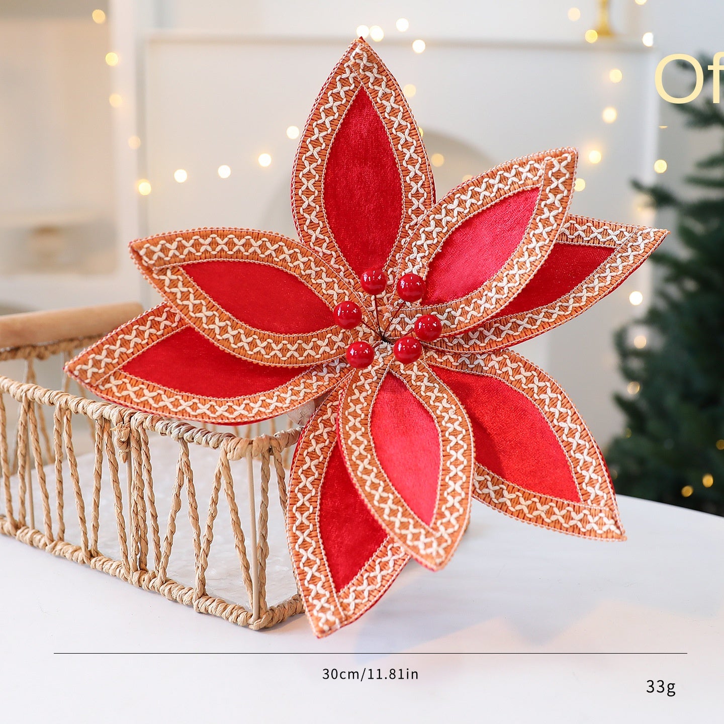 Saint Yuan New Arrival Faux Velvet Preserved Christmas Flower Branches Christmas Tree Decoration Holiday Decor