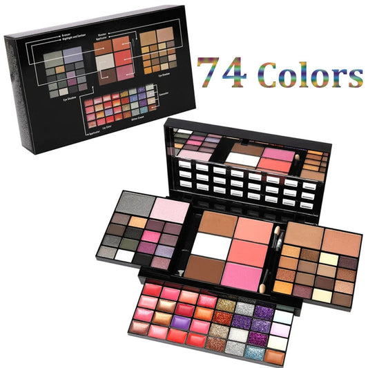 74-Color Makeup Set with Lip Gloss, Blush & Eyeshadow
