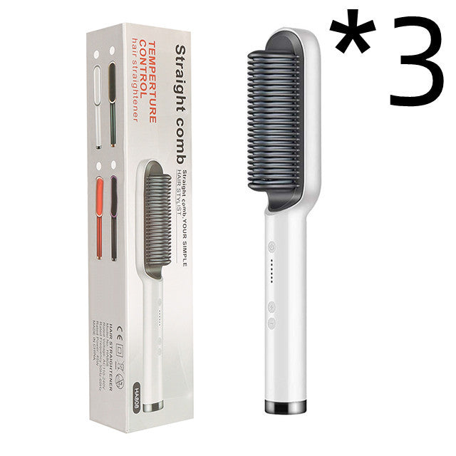 2-in-1 Hair Straightener & Curler Hot Comb Ion Brush