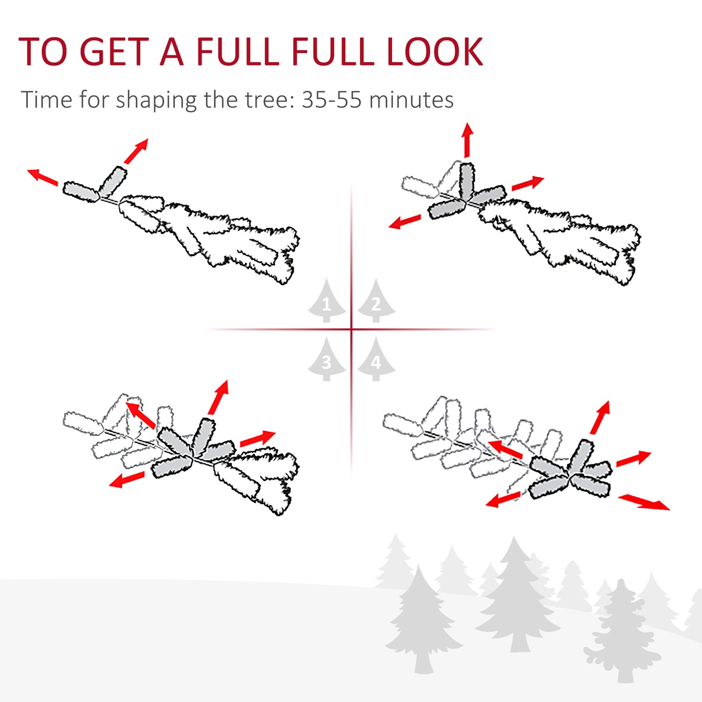 Pre-Lit Snow-Dipped Artificial Christmas Tree with Realistic Branches