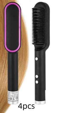 2-in-1 Hair Straightener & Curler Hot Comb Ion Brush