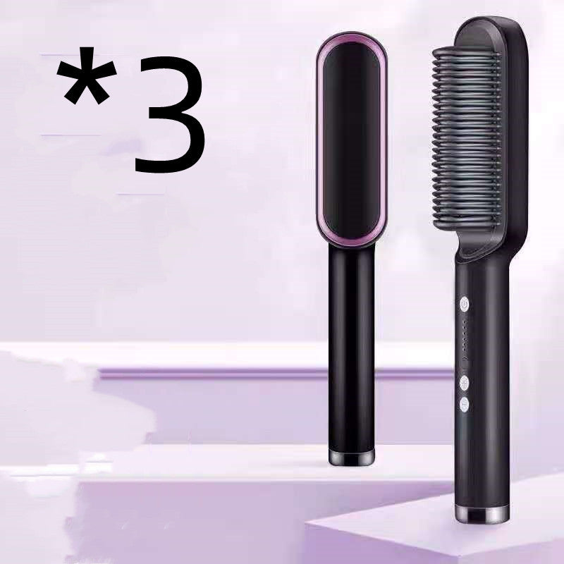 2-in-1 Hair Straightener & Curler Hot Comb Ion Brush