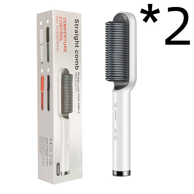 2-in-1 Hair Straightener & Curler Hot Comb Ion Brush