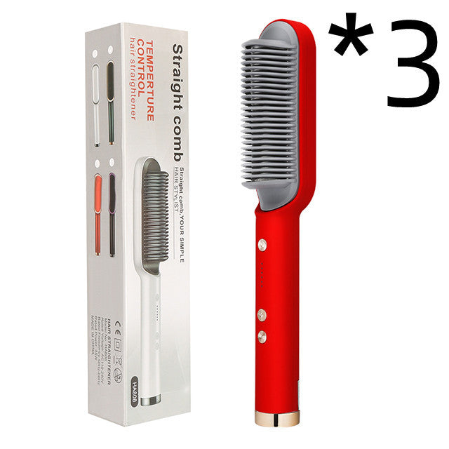 2-in-1 Hair Straightener & Curler Hot Comb Ion Brush